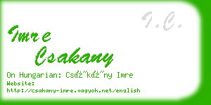 imre csakany business card